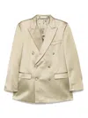 Fursac Double-breasted Blazer In Neutral