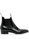 Fursac Double Pull-tab Leather Boots In Black