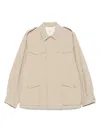 Fursac Drawstring Jacket In Neutral