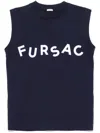 Fursac Flocked-logo Tank Top In 蓝色