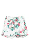 Fursac Badeshorts Mit Blumen-print In Weiss