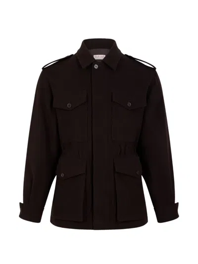 Fursac Four-pocket Epaulette Jacket In Animal Print