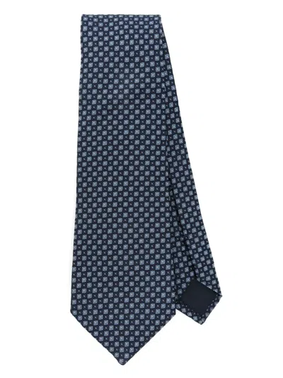 Fursac Geometric-patterned Tie In Blue