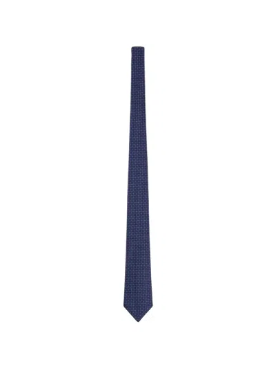 Fursac Geometric-pattern Silk Tie In Blue