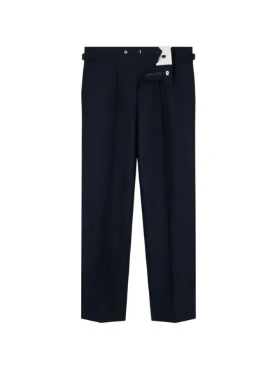Fursac Herringbone Pleated Tailored Trousers In Black