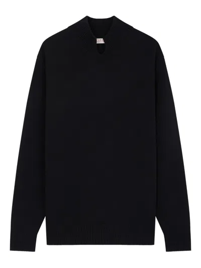 Fursac High-neck Split-neck Sweater In Black