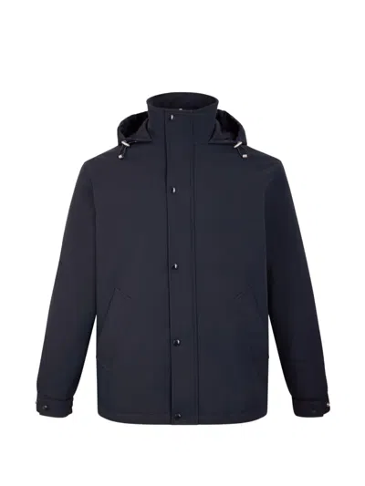 Fursac Hooded Zip-up Jacket In Blue