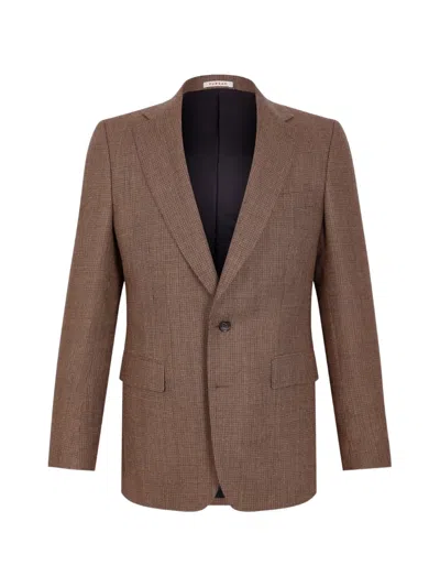 Fursac Houndstooth-pattern Blazer In Brown