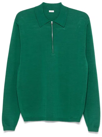 Fursac Knitted Polo Shirt In Green