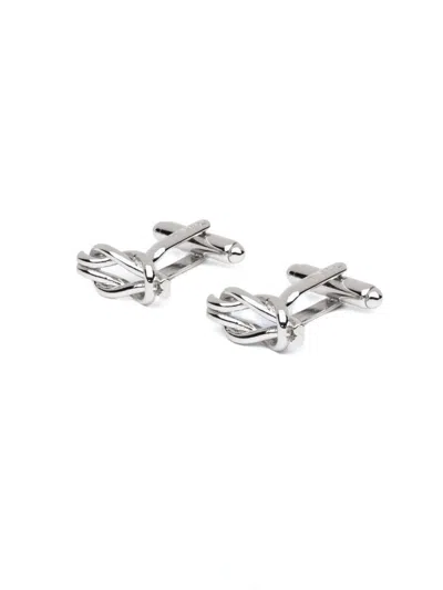 Fursac Knot-detail Cufflinks In Metallic