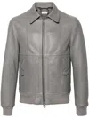 Fursac Leather Jacket In Grey