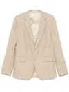 Fursac Linen Blazer In Neutrals