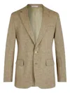 Fursac Linen Single-breasted Blazer In Neutral