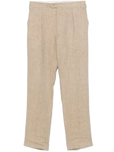 Fursac Linen Trousers In Brown