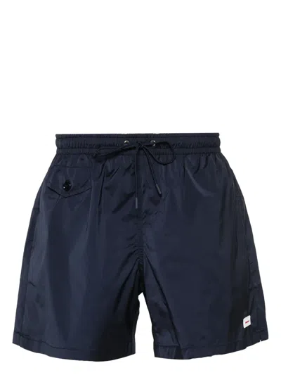 Fursac Logo-appliqué Swim Shorts In Blue