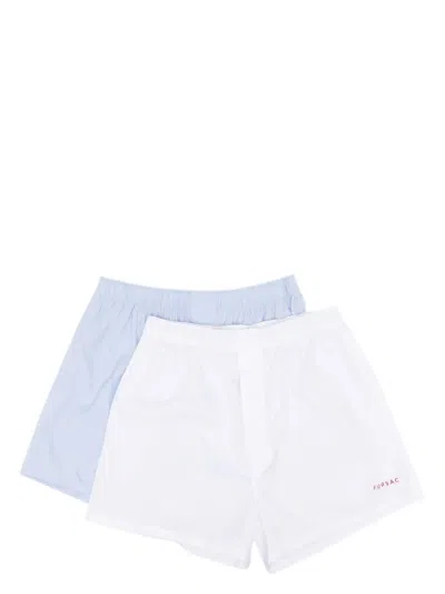 Fursac Logo-embroidered Cotton Boxers (pack Of Two) In Blue