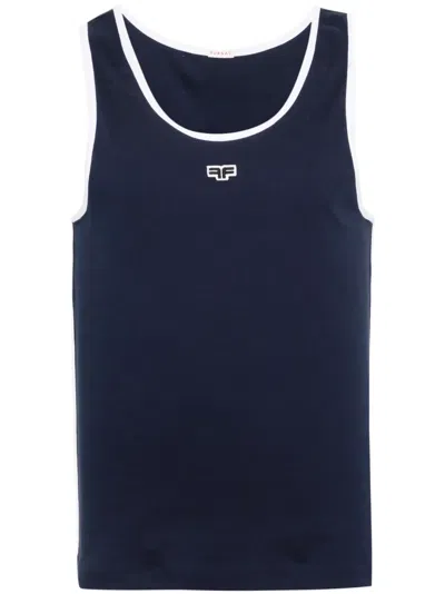 Fursac Logo-patch Tank Top In Blue