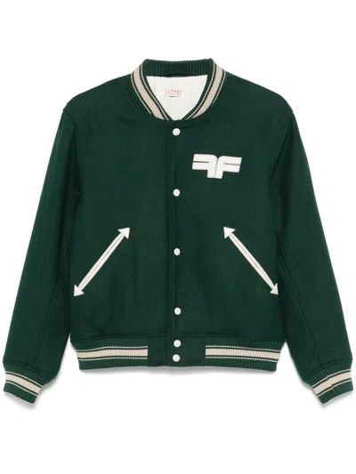 Fursac Logo-patch Varsity Jacket In Green