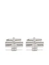 Fursac Logo-plaque Cufflinks In Silver