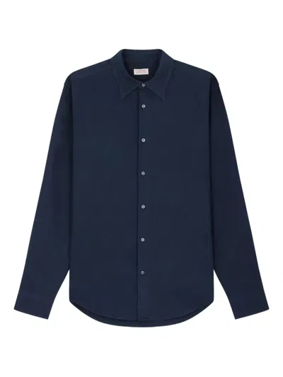 Fursac Long-sleeve Button-down Shirt In Blue