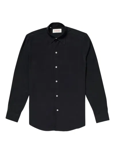 Fursac Long-sleeve Button-down Shirt In Black