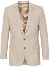 Fursac Mélange Virgin-wool Blazer In 中性色