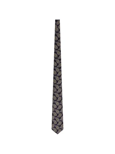 Fursac Paisley-print Silk Tie In Black