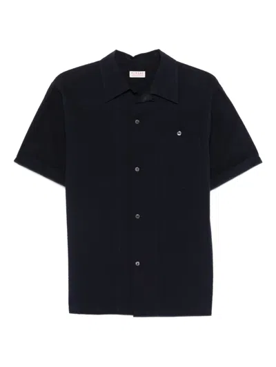 Fursac Patch-pocket Textured Shirt In Black