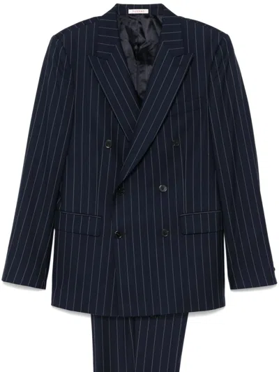 Fursac Pinstripe Suit In Blue
