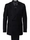 Fursac Pinstriped Double-breasted Suit In Blue