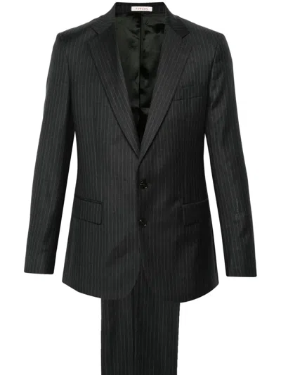 Fursac Pinstriped Single-breasted Suit In Grey