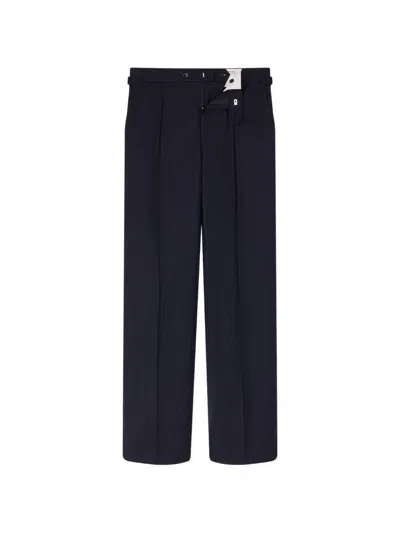 Fursac Pinstripe-pattern Pleated Trousers In Blue