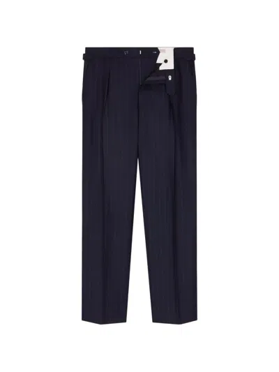 Fursac Pinstripe-pattern Pleated Trousers In Blue