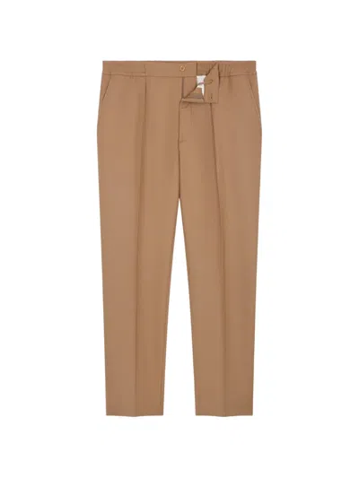 Fursac Pleated Straight-leg Trousers In Brown
