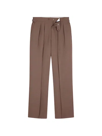 Fursac Pleated Wide-leg Trousers In Brown