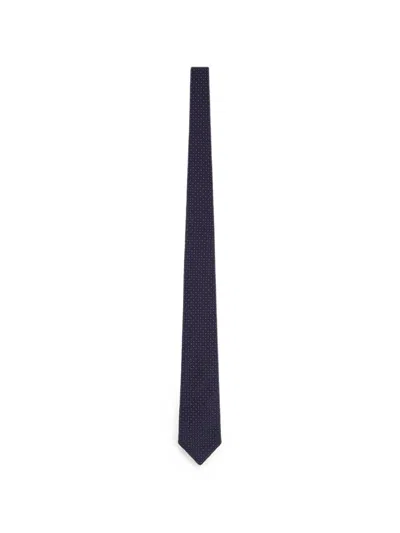 Fursac Polka-dot Silk Tie In Blue
