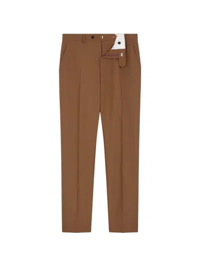 Fursac Pressed-crease Tailored Trousers In Brown