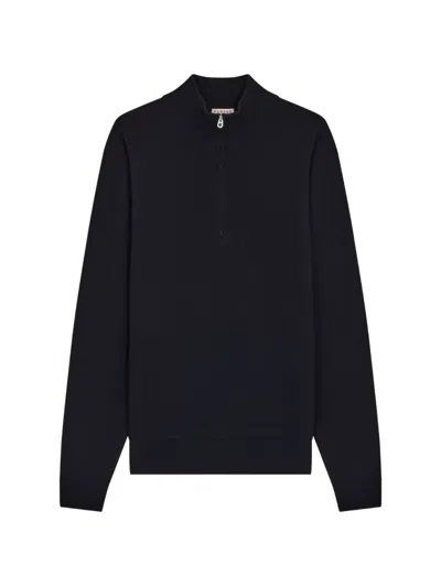 Fursac Quarter-zip Wool Sweater In Black