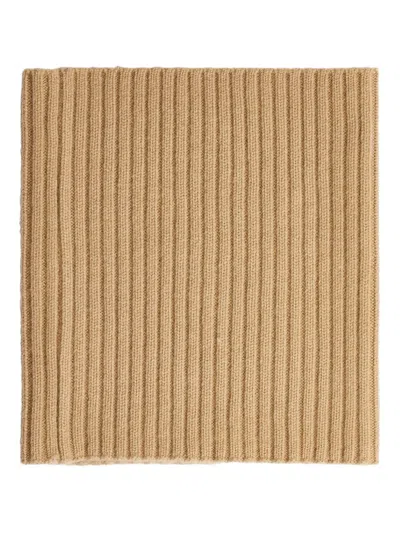 Fursac Ribbed Scarf In Brown