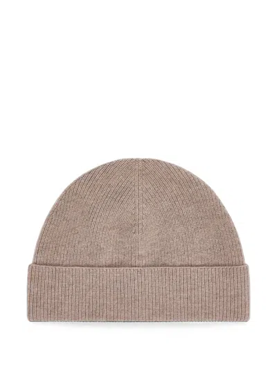 Fursac Ribbed-knit Beanie Hat In Brown