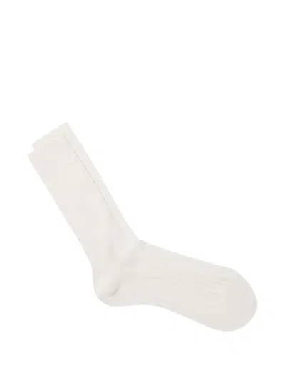 Fursac Ribbed-knit Socks In White