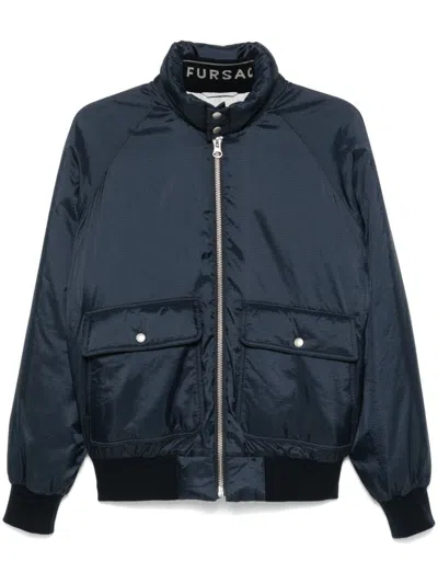 Fursac Ripstop Bomber Jacket In Blue