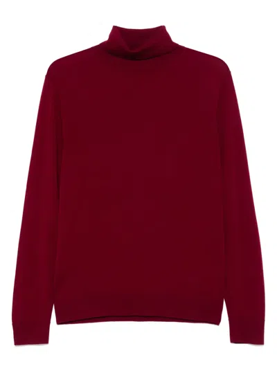 Fursac Roll-neck Wool Sweater In Red