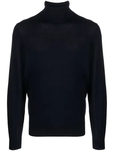 Fursac Roll-neck Wool Jumper In Blue