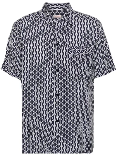 Fursac Ropes-print Shirt In Blue