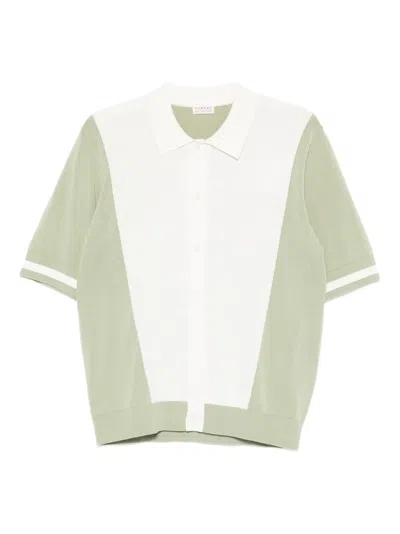 Fursac Short-sleeve Knitted Shirt In Green