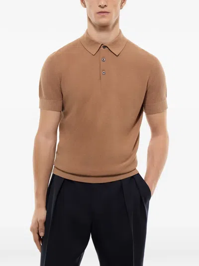 Fursac Short-sleeve Polo Shirt In Brown