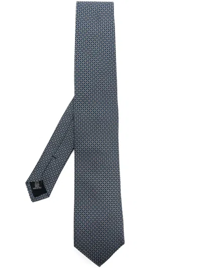 Fursac Silk Pointed Tie In Blue