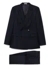 Fursac Pinstriped Double-breasted Suit In Blue