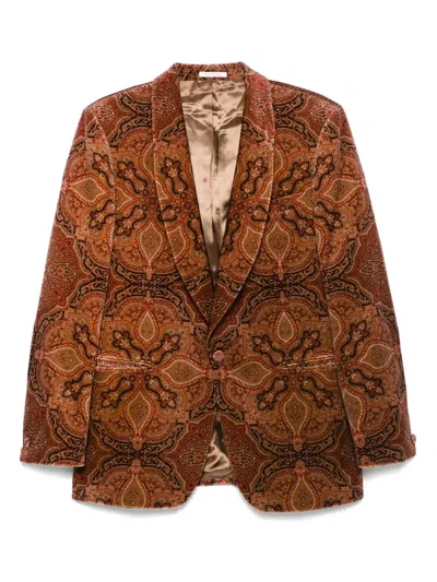 Fursac Single-breasted Blazer In Brown